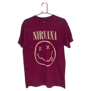 Nirvana Smiley Face Graphic T-Shirt size medium NWOT